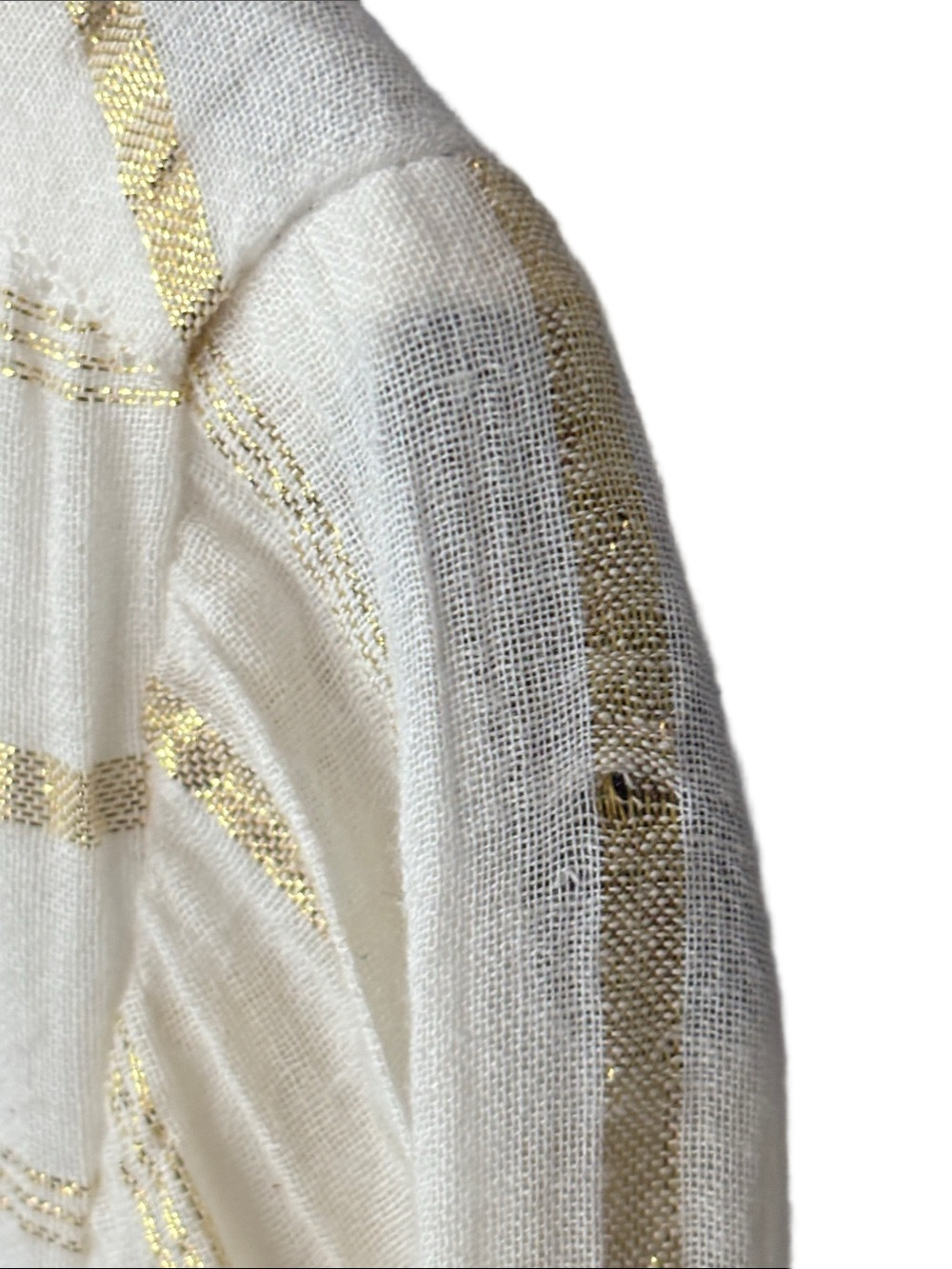 Isabel Marant Étoile Cream Gold Metallic Stripe Maxi Dress Boho Luxe size S - Picture 12 of 13